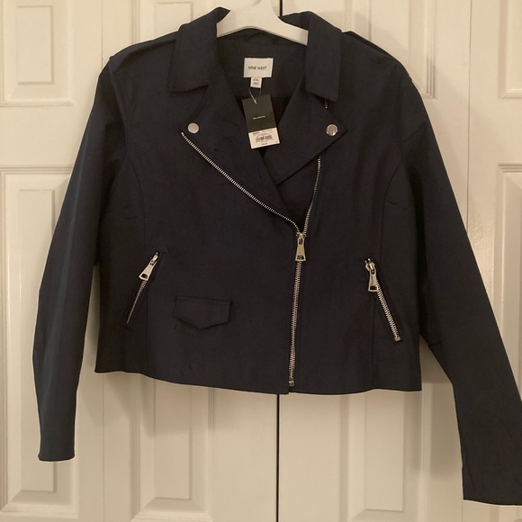 Women's Nine West Faux-Leather Biker Moto Jacket (NWT) - Picture 5 of 9